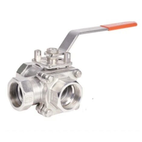 Three Piece Design Three Way Ball Valve Lever Operated