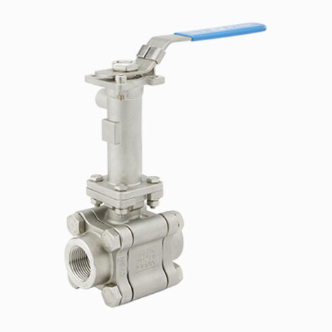 Three Piece Design Long Stem Ball Valve Lever Operated