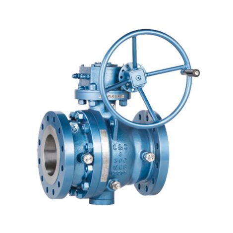 Trunnion Two Piece Design Ball Valve Reduce or Full Bore Gear Operated